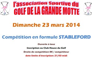 Compétition du Printemps Stableford : dimanche 23 Mars 